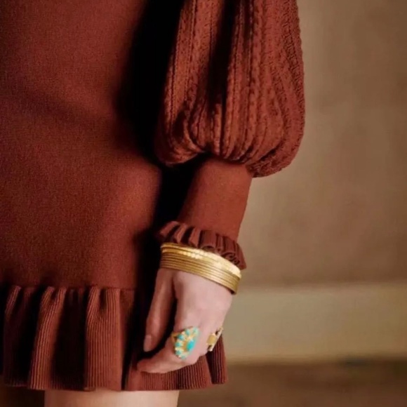 Sezane Carlie Sweater Dress - Brown - Picture 4 of 10